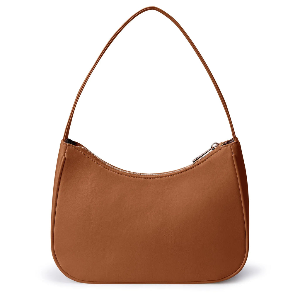 Simple retro waterproof shoulder bag in PU leather with adjustable strap