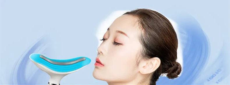 Beauty Importer white neck massager with colour light massage and USB charging