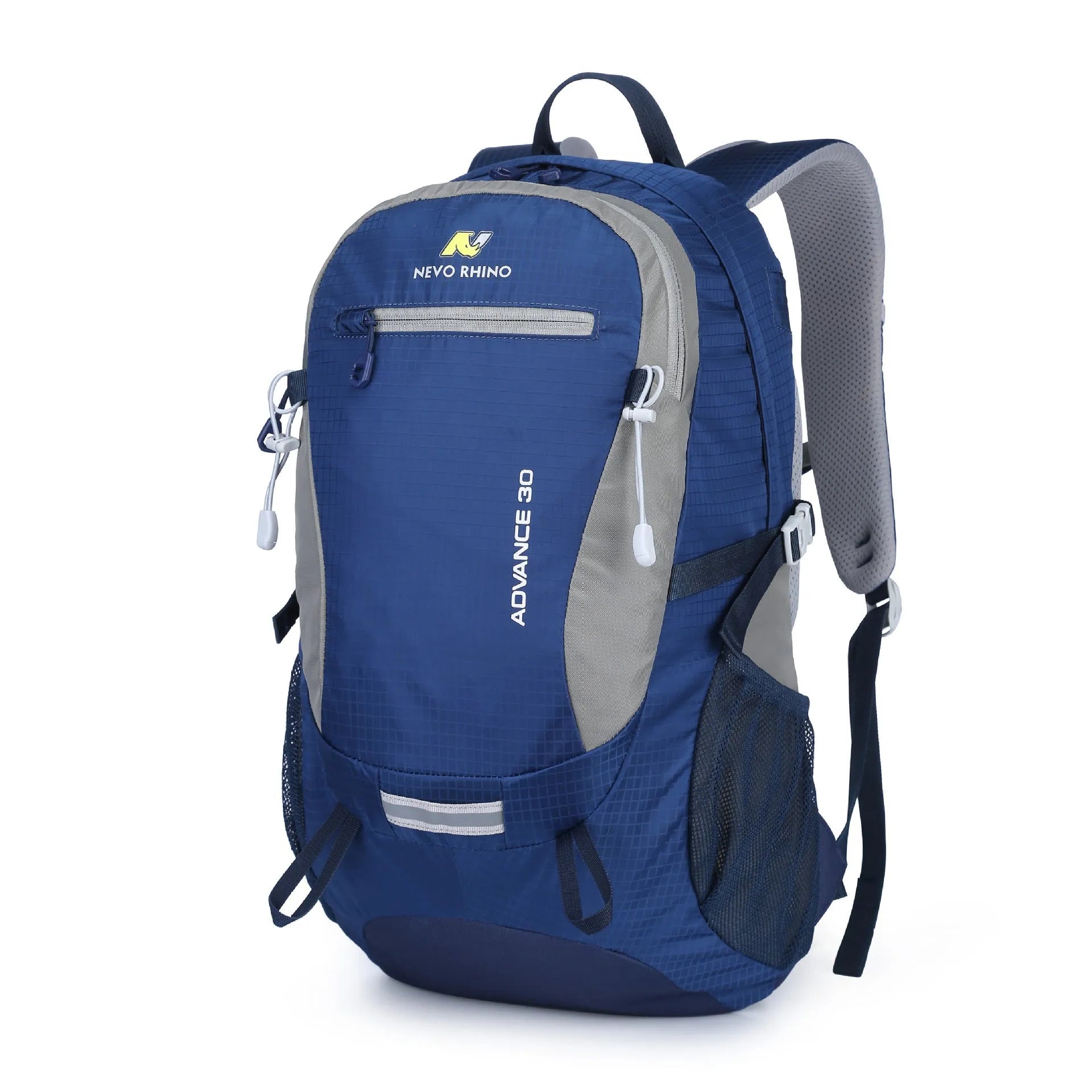 30L nylon waterproof backpack in dark green with airpillow straps on outdoor trail