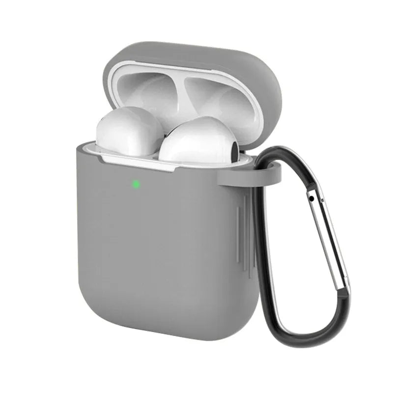 Silicone clamshell protective case for Apple AirPods 1 and 2 in various colours