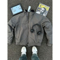 Men's stand collar coach jacket in black loose fit polyester long sleeves baseball uniform style