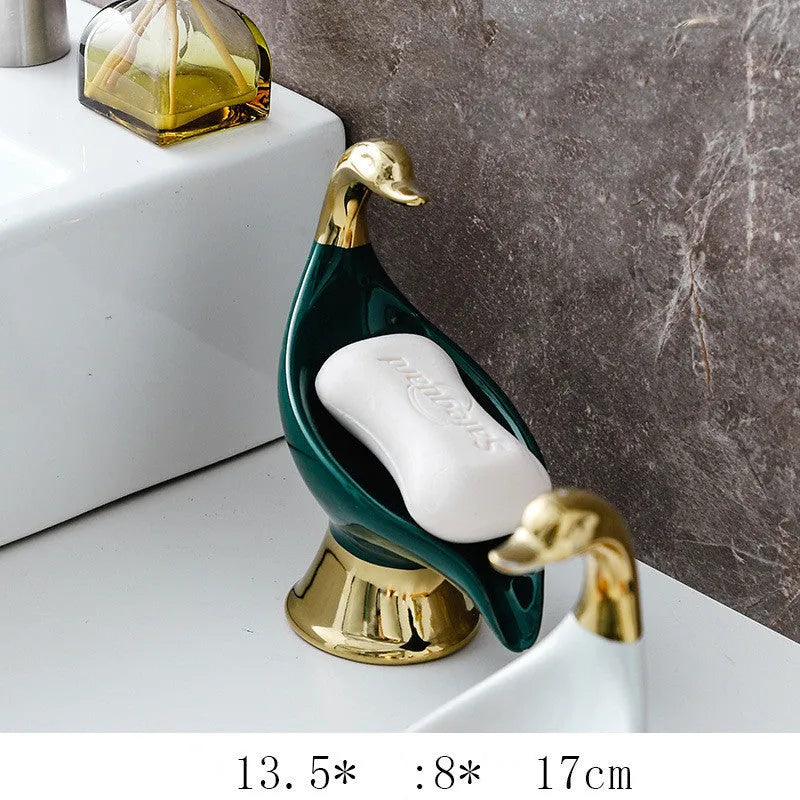 Creative Household ceramic swan soap dish with cover in white colour option
