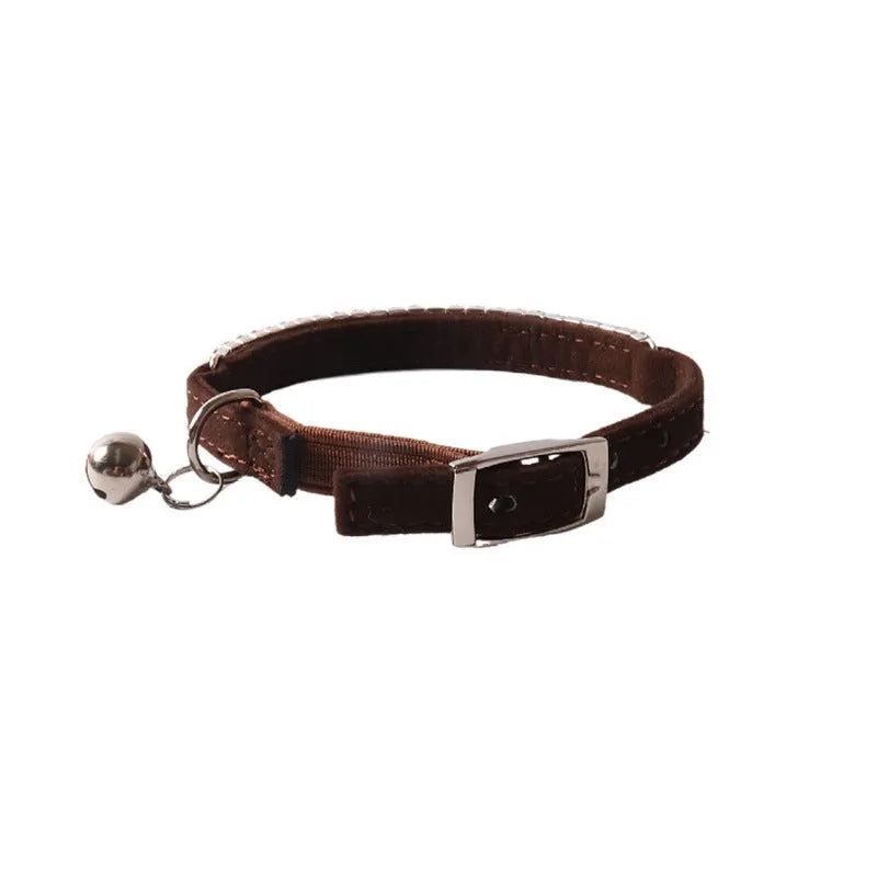 Flannel cat collar with elastic buckle in multiple colour options