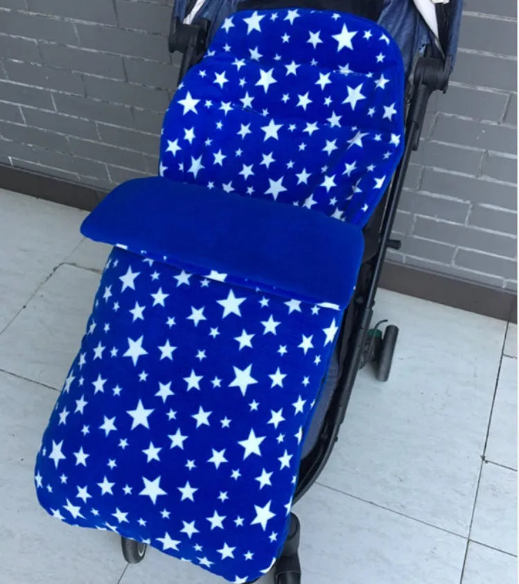 Winter baby stroller sleeping bag with lamb cashmere lining and cotton wool filling in envelope design