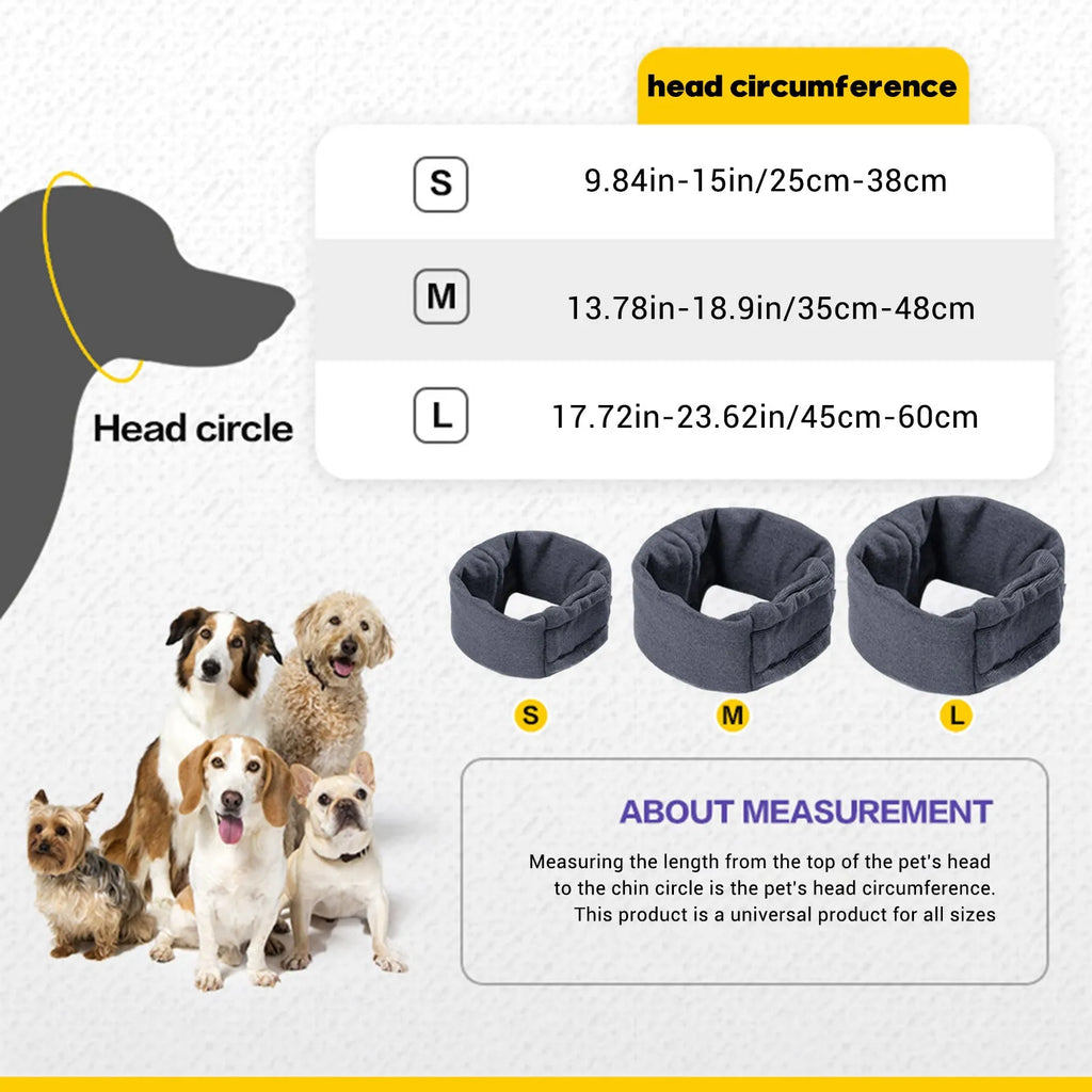 Polyester dog head cover hoodie in black or purple for noise reduction anxiety relief with ear wrap design