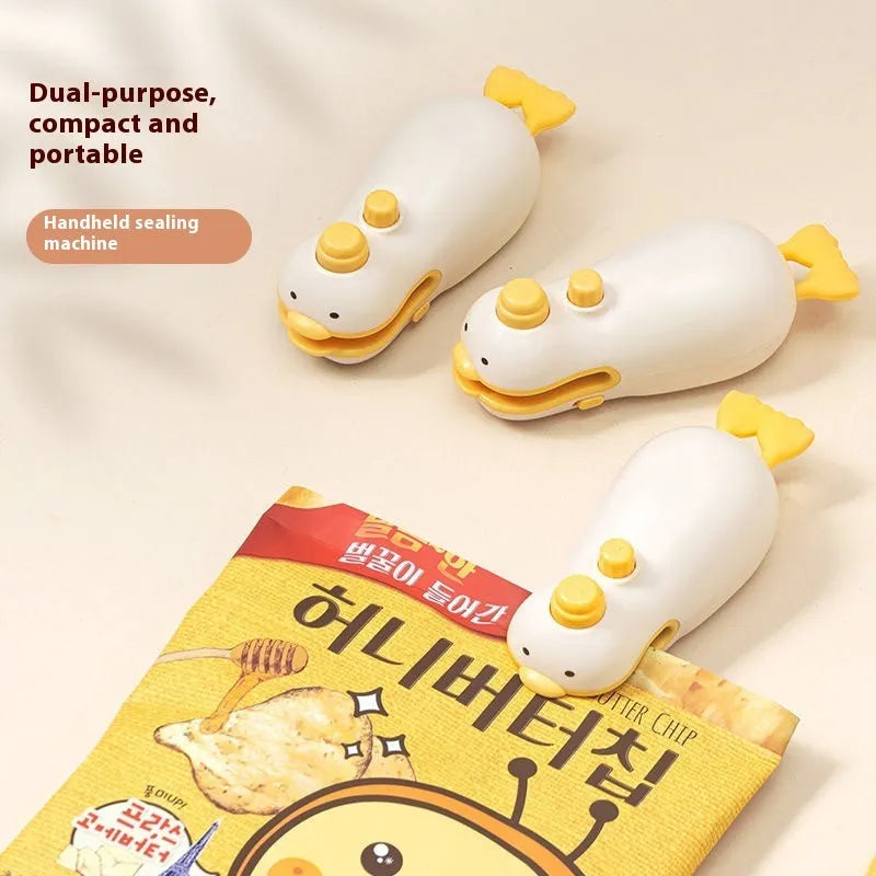 Small yellow duck rechargeable sealing machine with charging cable for food bags