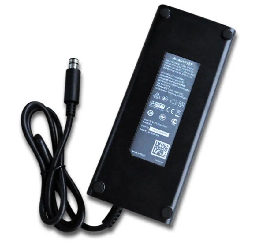Black Microsoft XBOX360E power adapter with cable for 220V domestic use