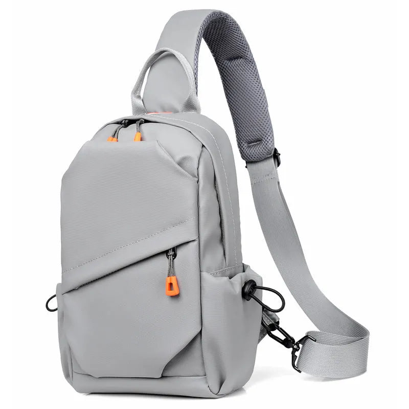 Mens black casual crossbody bag with single shoulder strap