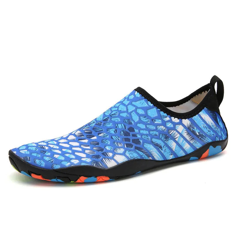 Lycra elastic fabric beach wading shoes with EVA midsole in multiple colour options