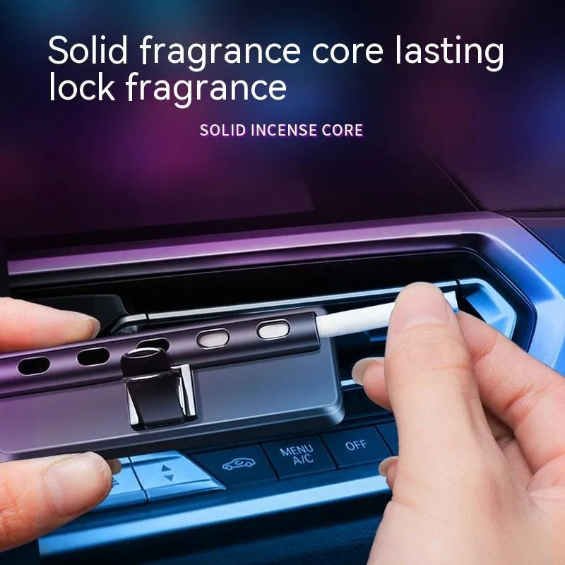 Black automobile air outlet aromatherapy ambience light with LED lighting and perfume function