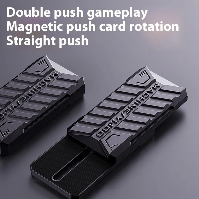 Metal semi-infinite push card fingertip gyro in Battlefield Gray, 50x28x12mm decompression toy with gift box