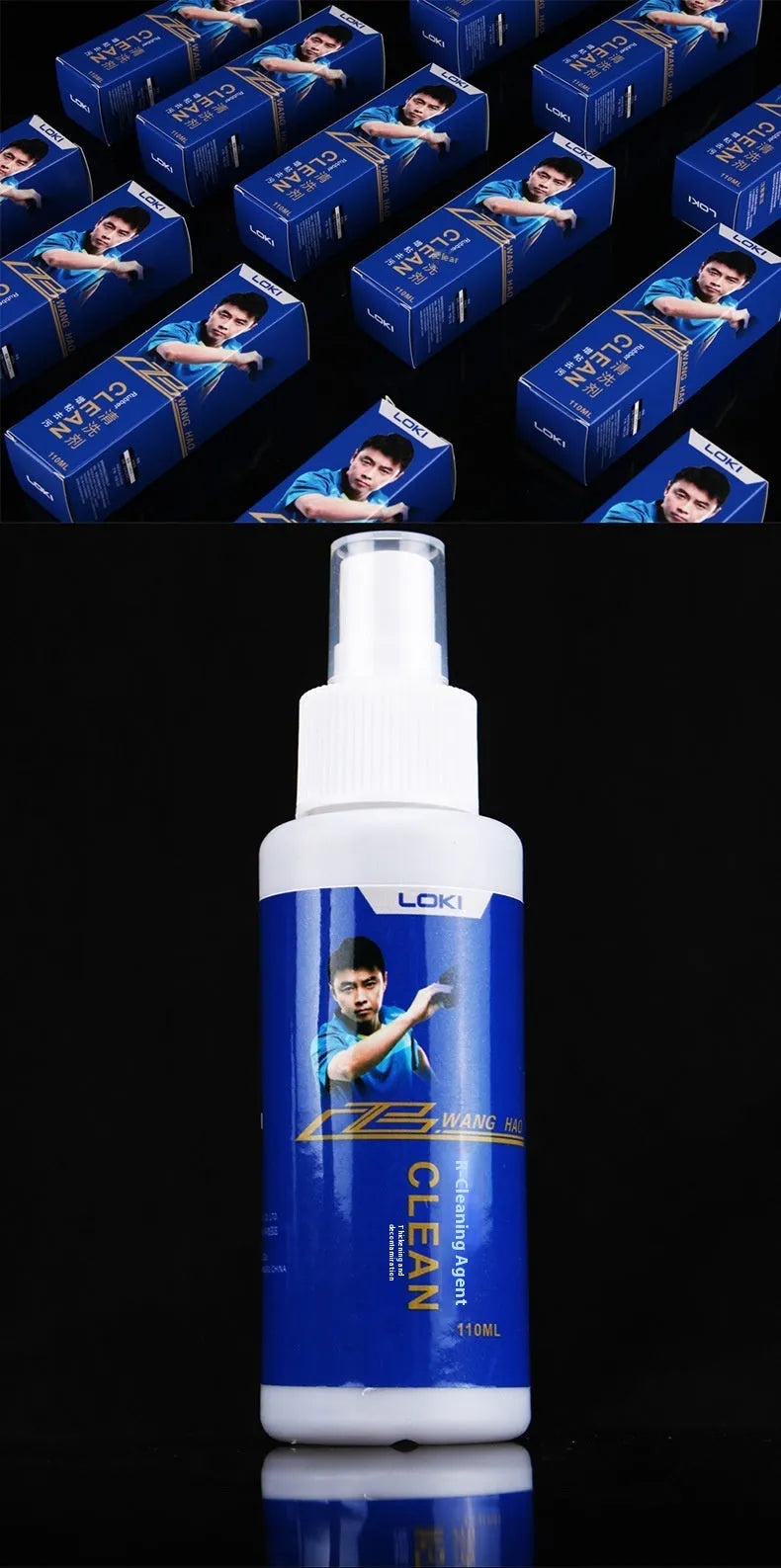 110ml table tennis rubber cleaning liquid with sponge applicator