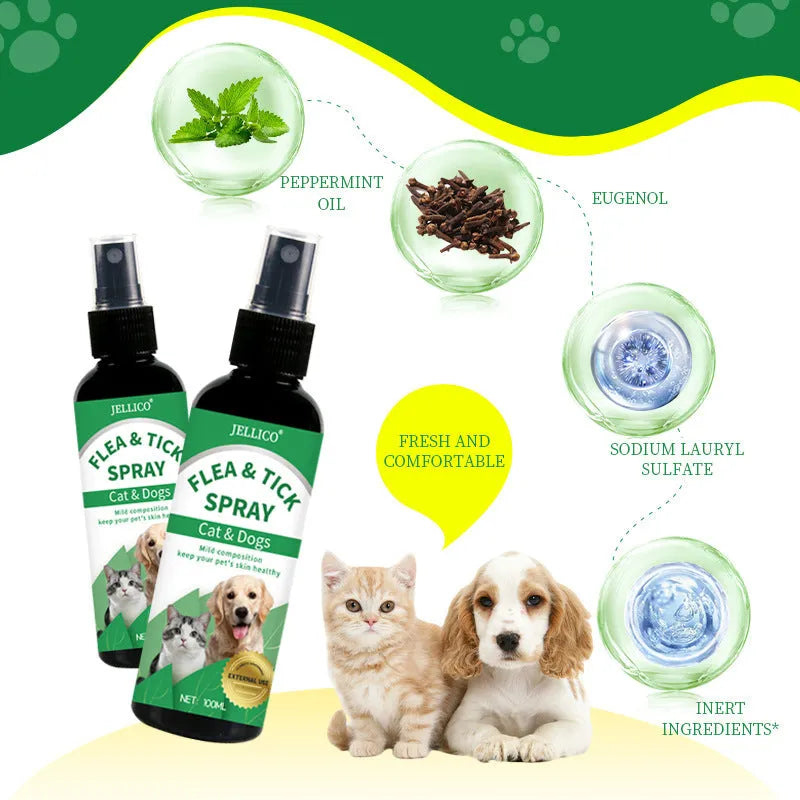 100ml pet skin itching spray bottle for dogs and cats with insect repellent formula