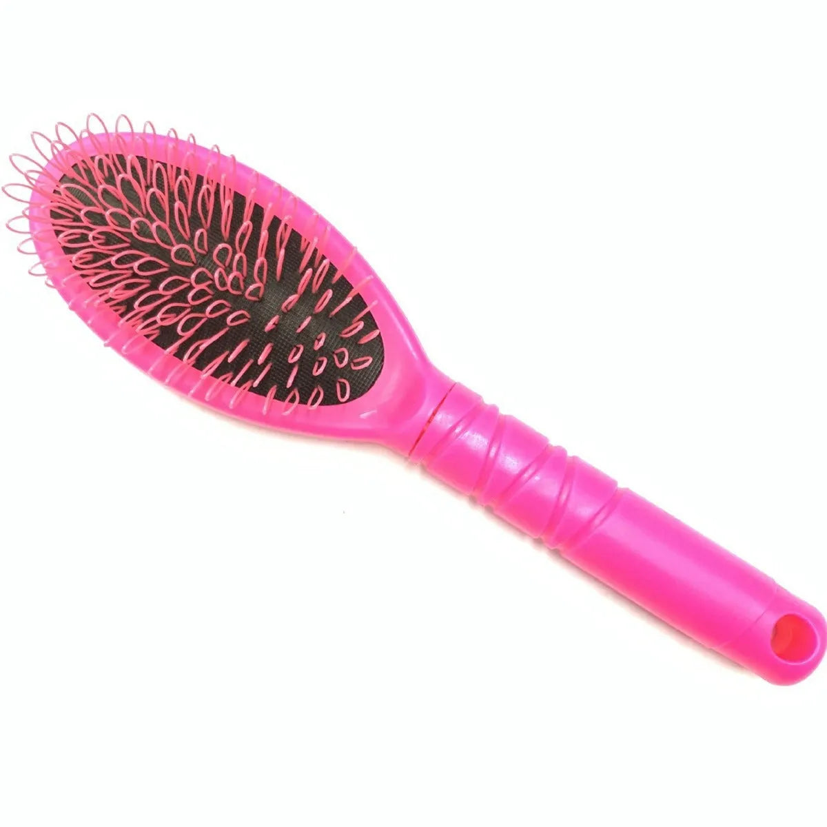 Black plastic ring tooth comb with airbag base for hair extension styling