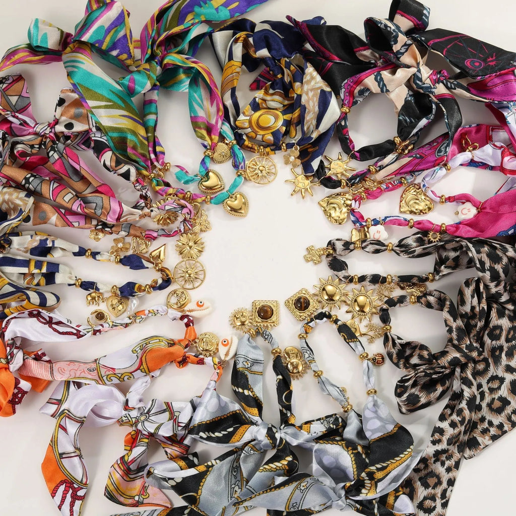 Women's European style scarf series stainless steel necklace with 18K electroplating, regular chain, yellow colour