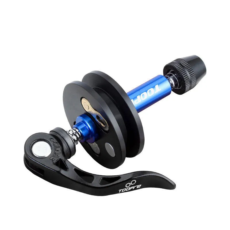Aluminium alloy bicycle chain holder tool showing three format options