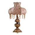 European-style light luxury retro study table lamp 55cm height button switch