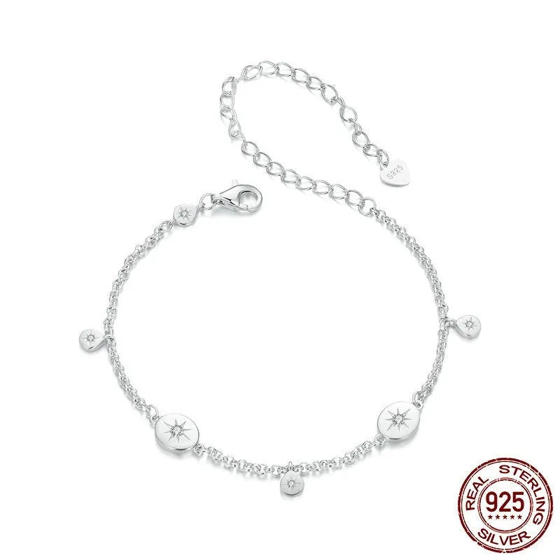 S925 sterling silver bracelet with star ornament for women colour BSB182 minimalist design