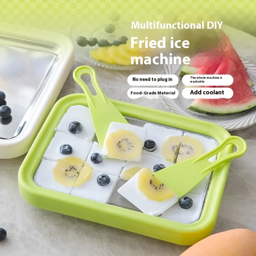 Children's handmade DIY fried yogurt machine in green, pink, rose red, or white, 22.5 cm by 17.5 cm.