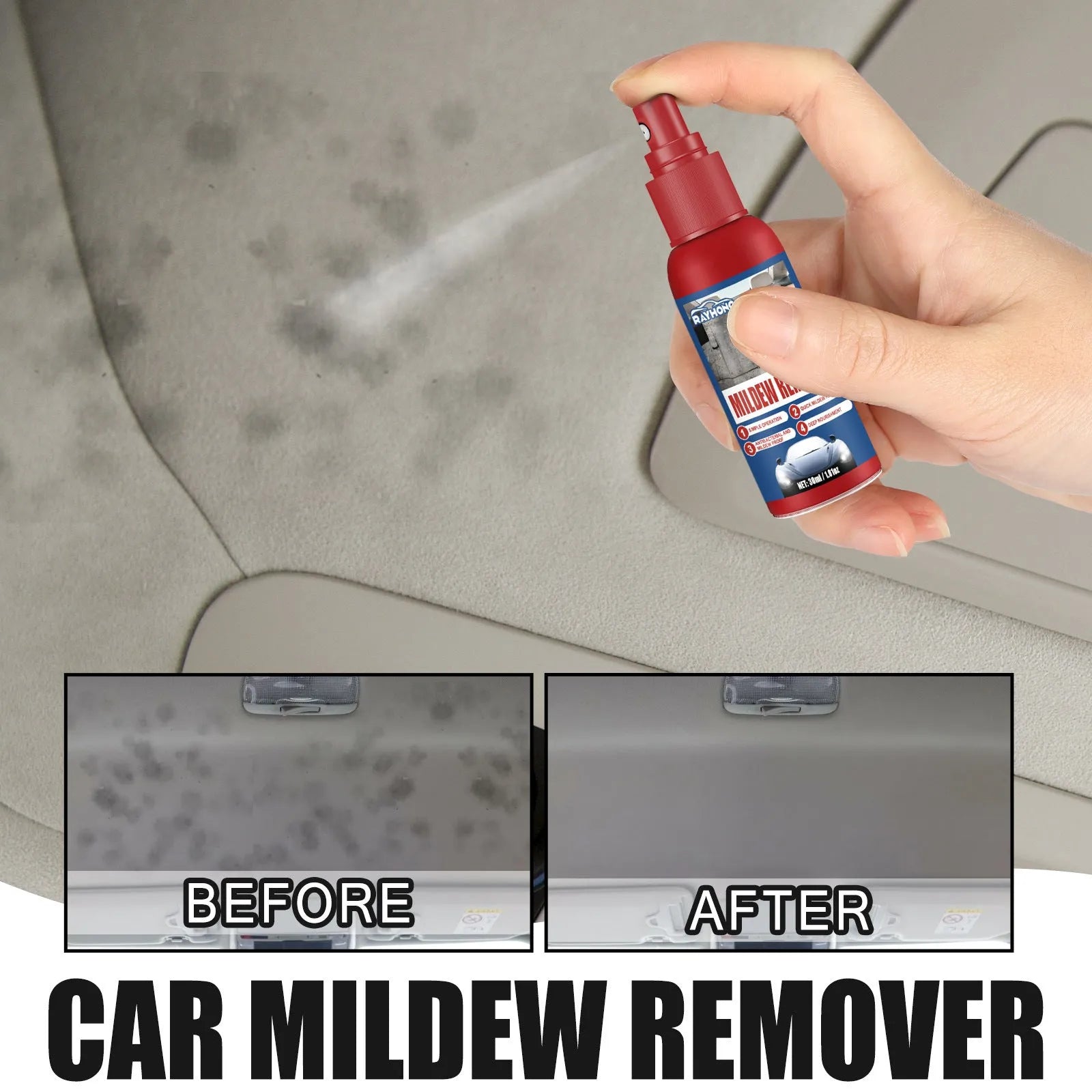 30ml boxed car interior mould removal spray with anti-mold agent for automotive cleaning