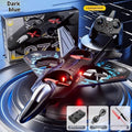 Remote control fighter jet model toy in plastic with USB charging, shown in 8th Generation Blue or Gray with battery module options