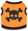 Halloween dog vest with skull bones pattern in colour blocking design
