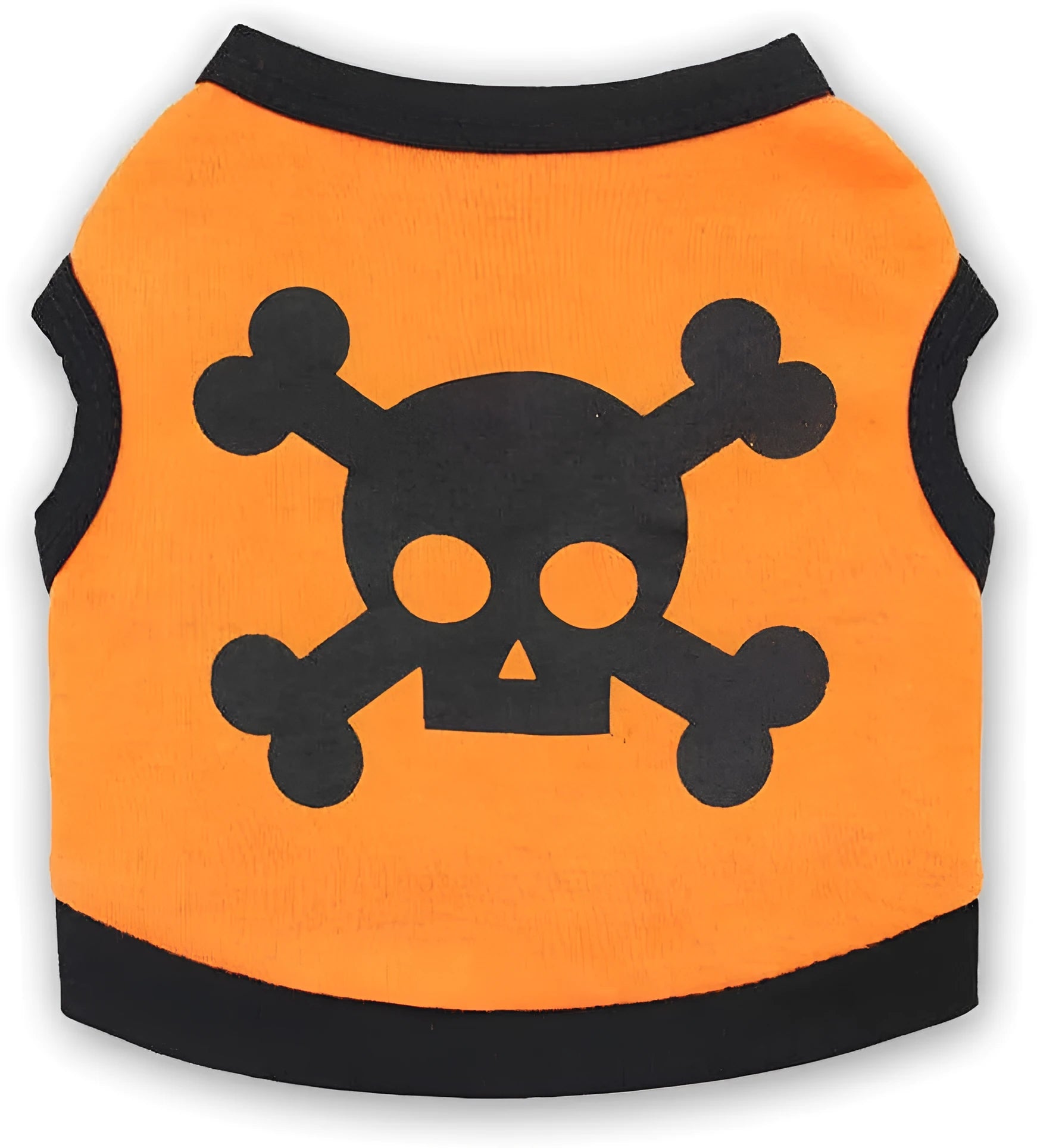 Halloween dog vest with skull bones pattern in colour blocking design