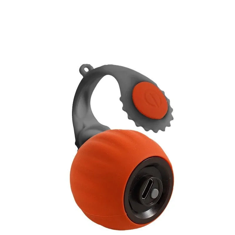Automatic cat toy ball with gravity sensor and silicone tail attachment