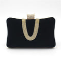 Suede U-shaped diamond evening bag in drill chain satin velvet, 20cm x 6cm x 12cm, single shoulder strap, banquet use
