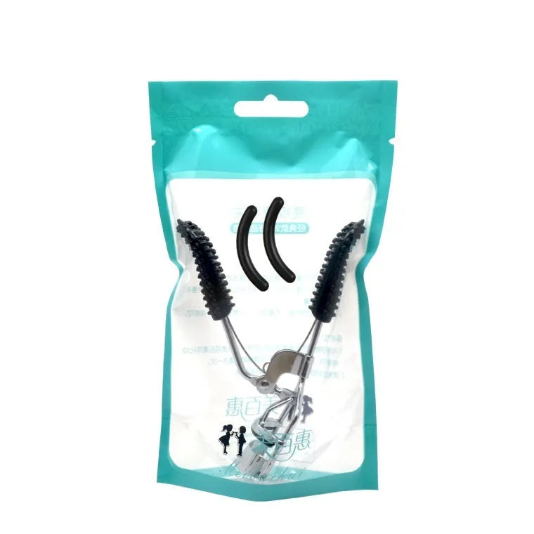 Carbon steel bitstock eyelash curler with chrome finish and plastic handle