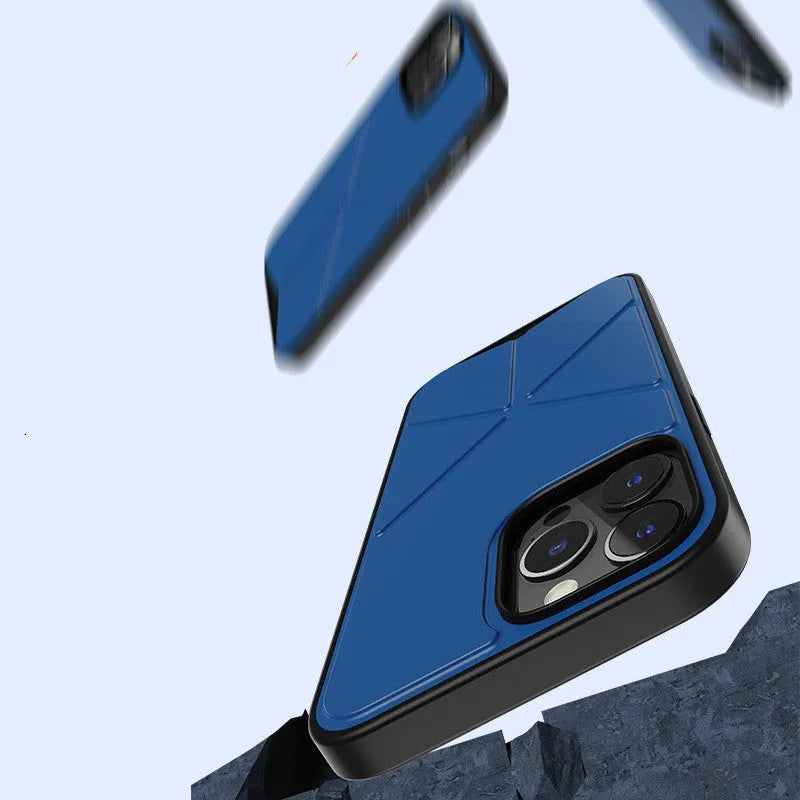 Solid colour TPU phone case for iPhone 13 series shown in Black and Blue options.