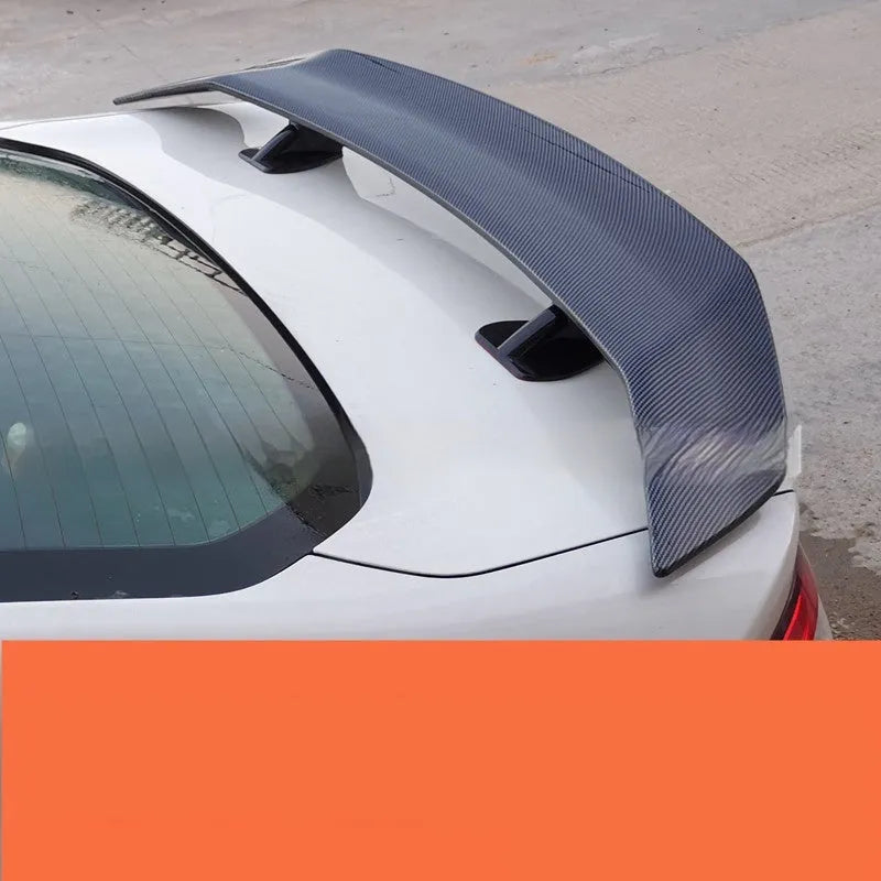 Universal punch-free ABS car spoiler shown in carbon pattern finish