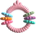 Blue TPR rubber dog chew toy shaped as a molar stick for small dogs on a white background.