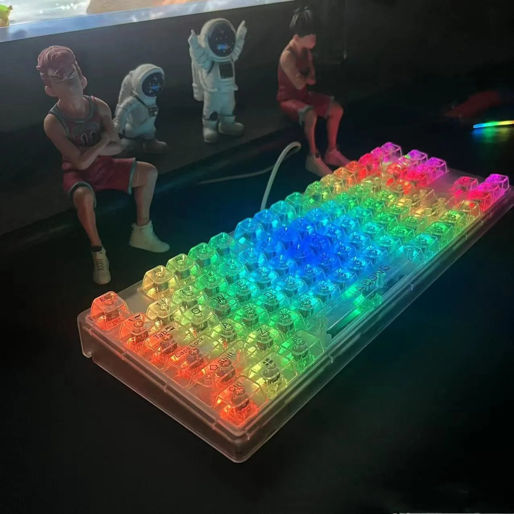 Transparent plastic 132-key keyboard keycap set for mechanical keyboards