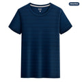 Men's round neck quick-drying T-shirt in crystal silk fabric showing solid colour options