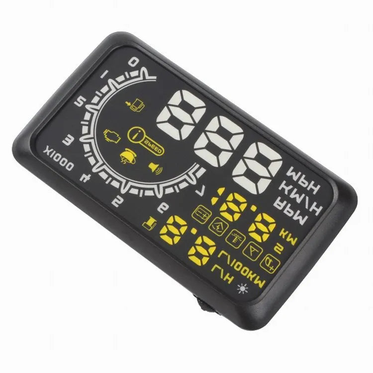 Black ABS head up display with multi-colour screen and data cable for OBD II EUOBD vehicles