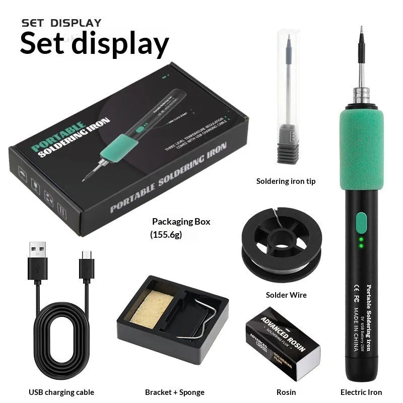 15W portable spot welding pen tool with rubber handle and USB charging interface