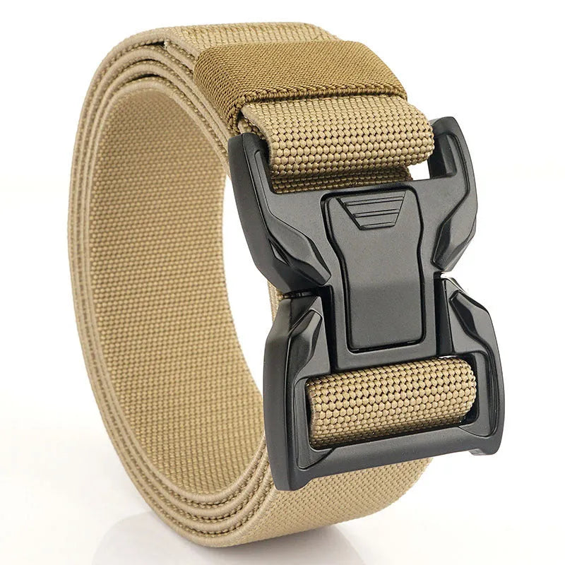 Outdoor canvas belt men's nylon tooling fashion belt with alloy buckle in black