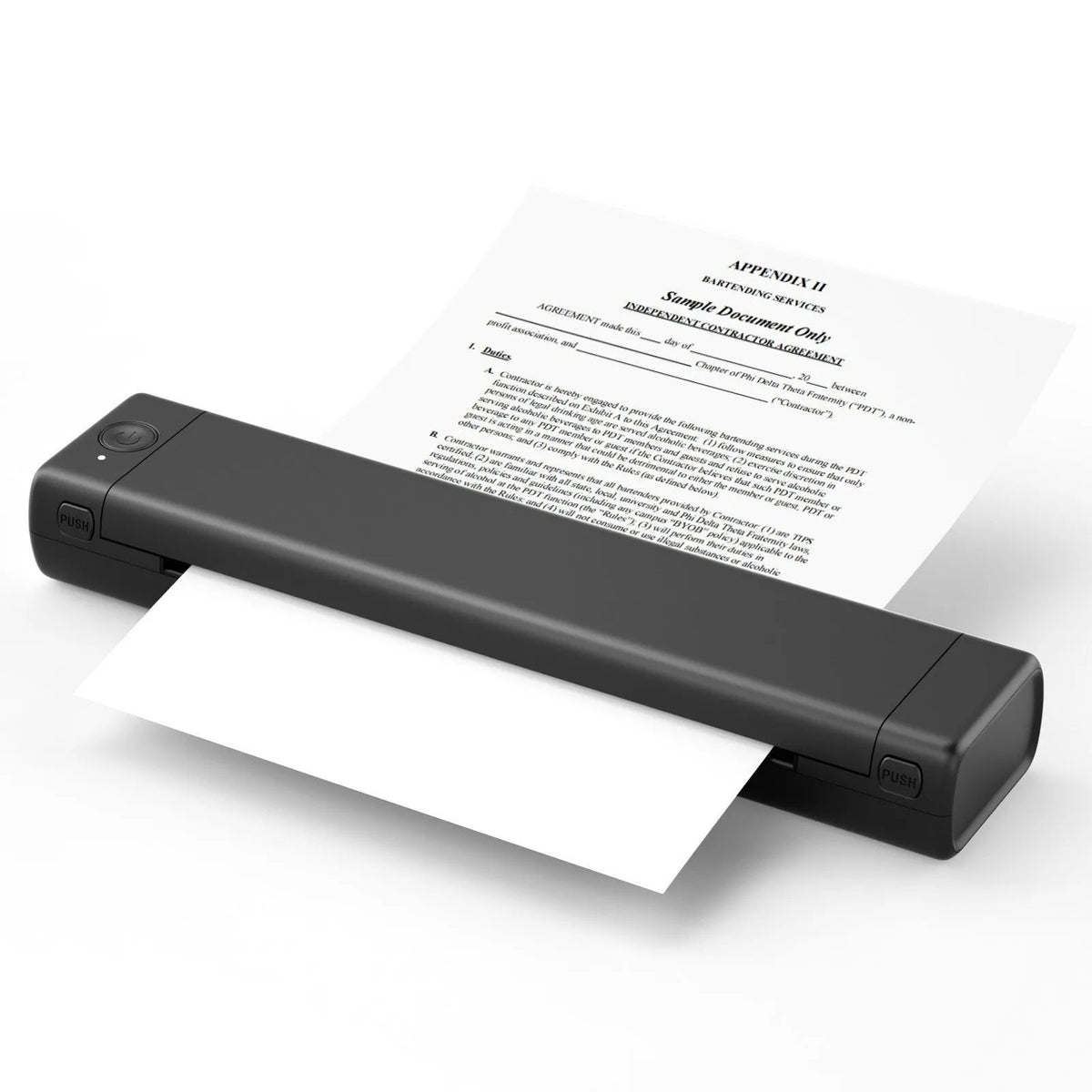 Phomemo M08F A4 portable thermal printer in compact design with multiple colour options