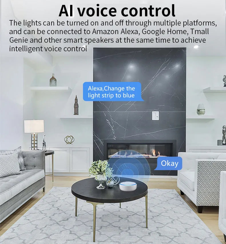 5W GU10 smart LED spotlight with RGBCCT colour changing and WiFi voice control in compact design