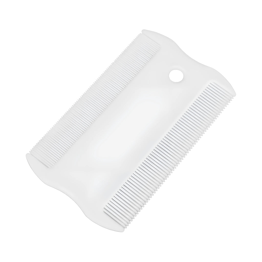 Double-sided plastic flea comb for pets with dense teeth and compact 0.85x5cm dimensions
