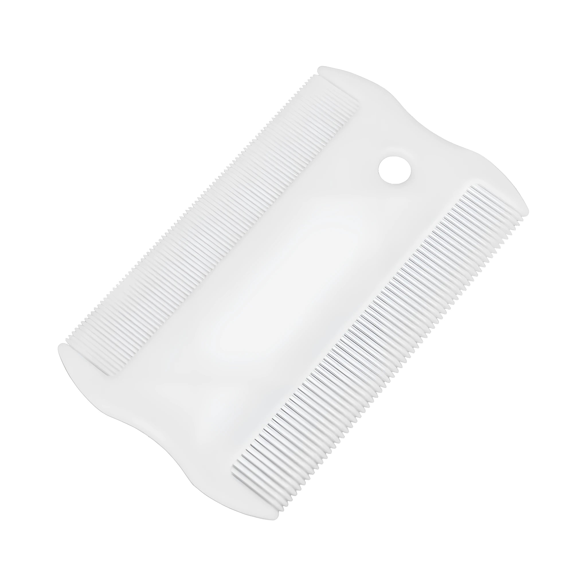 Double-sided plastic flea comb for pets with dense teeth and compact 0.85x5cm dimensions