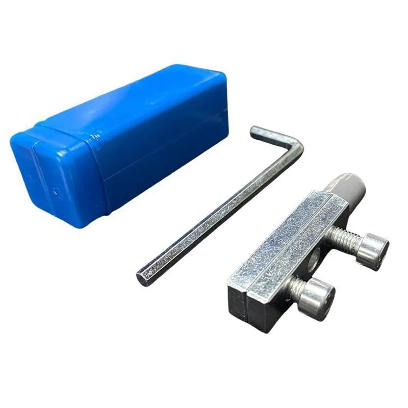 Four piece carbon steel broken wire extractor set for faucet and angle valve repair shows electroplated tips arranged in a row