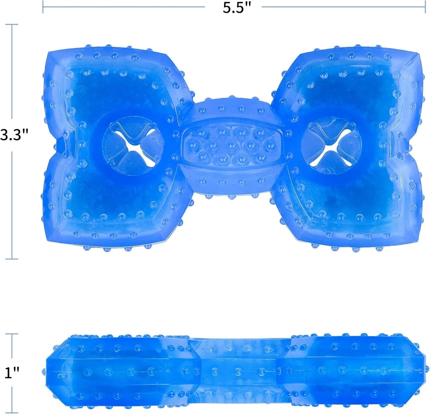 Freezable dog cooling chew toy with thickened non-toxic construction