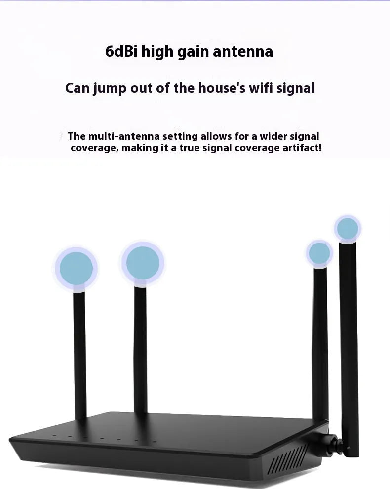 Portable 300m home Wi‑Fi high‑speed router in black or white with bare metal design