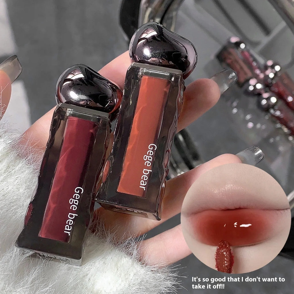 Glacier Lava Lip Lacquer tube showing water light mirror finish in one of seven colour options 01-07