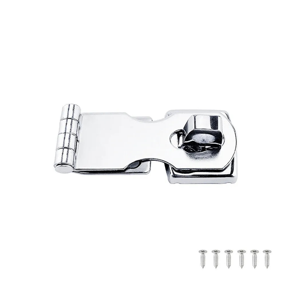 Silver 304 stainless steel hasp latch lock with bolt for drawer or cabinet.