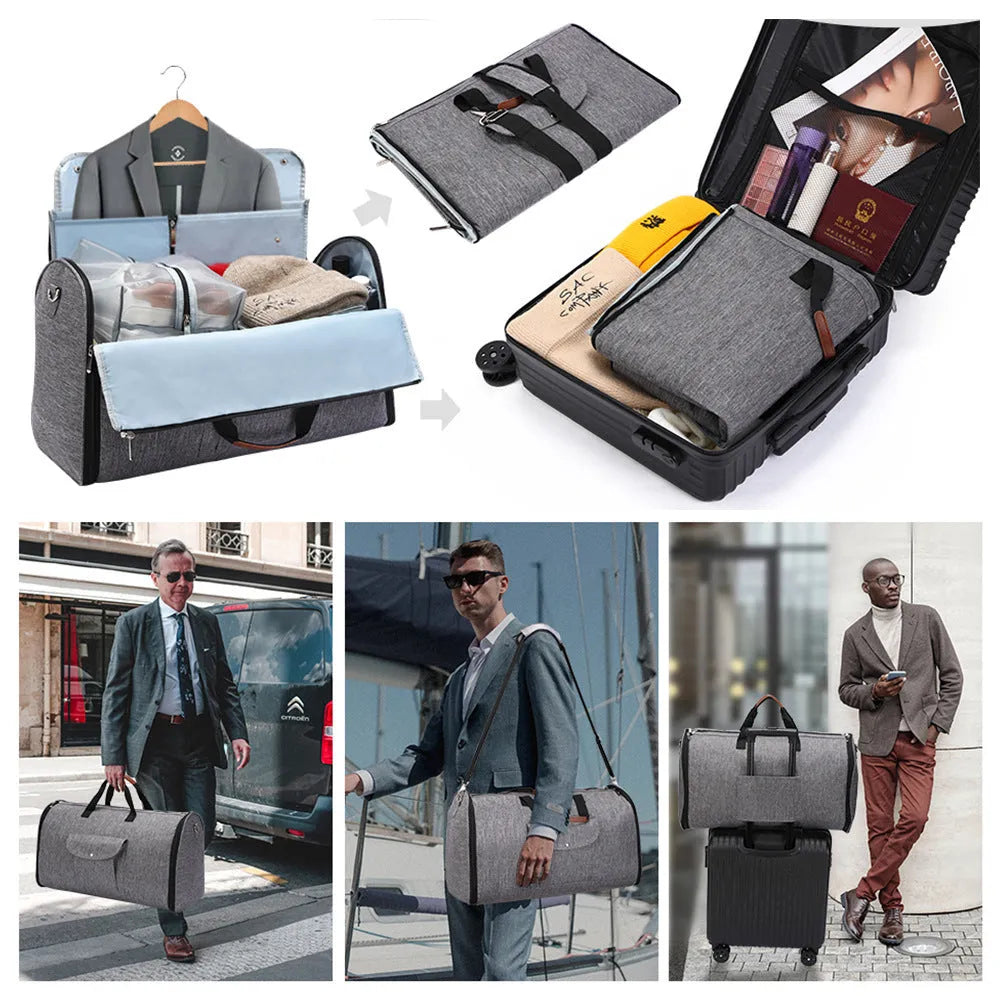 Folding duffel bag in Oxford cloth for travel and gym use