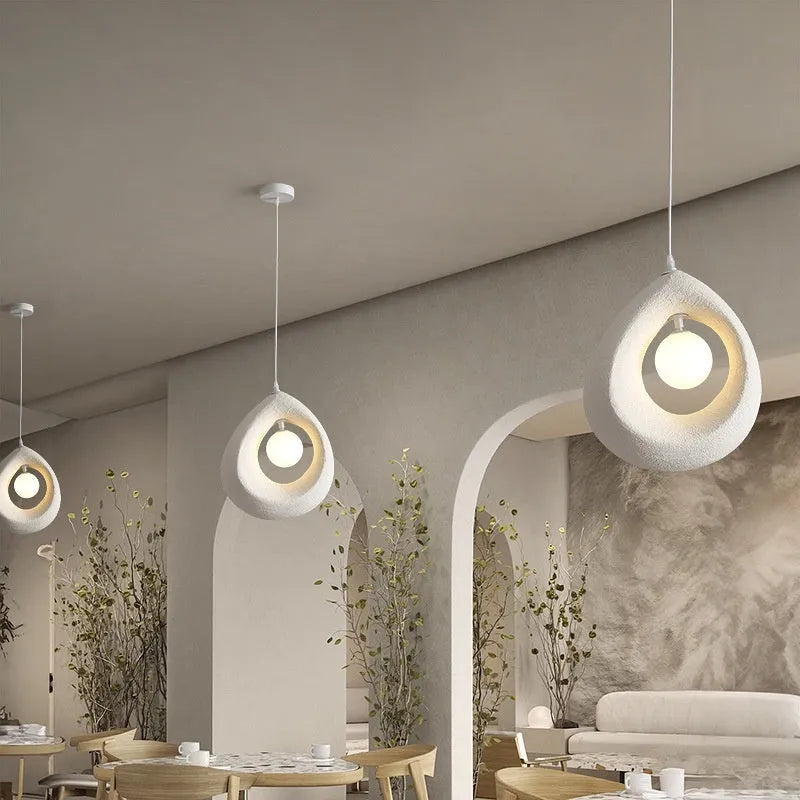 Retro bar chandelier with modern design and milky white lampshade for dining room or living room