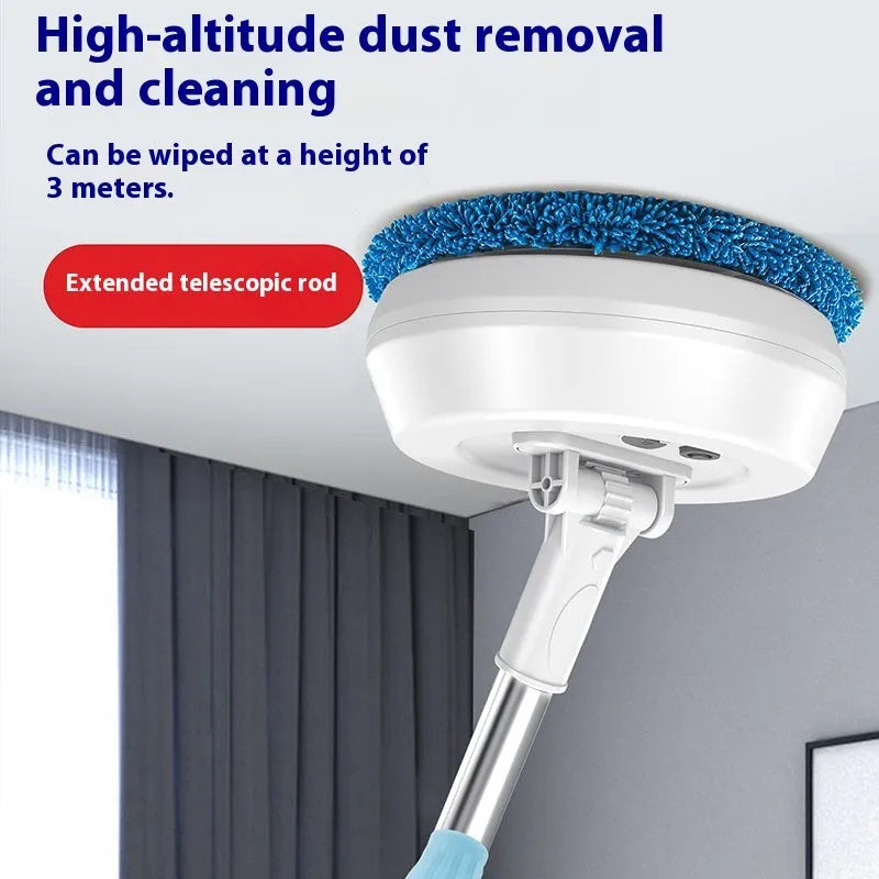 Wireless electric window cleaning robot for ceiling and inner and outer windows, plastic body, blue and white options